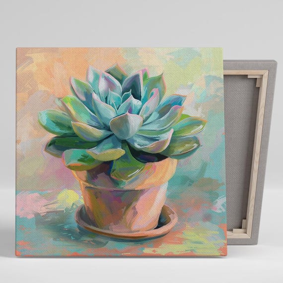 Succulent Botanical Art Print, Modern Minimalist