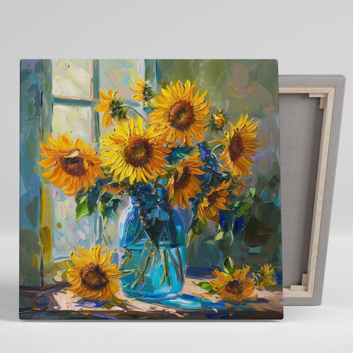 Sunflower Impressionism Art Print, Farmhouse Decor
