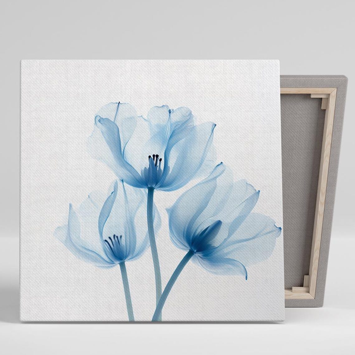 Ethereal Blue Tulip Translucent Minimalist Scandinavian Flower Poster
