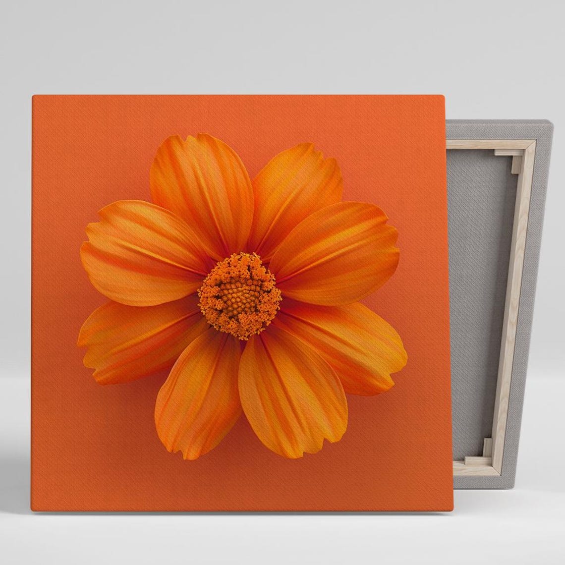 Orange Cosmos Flower Warm Sunset Glow Bold Floral Statement Poster