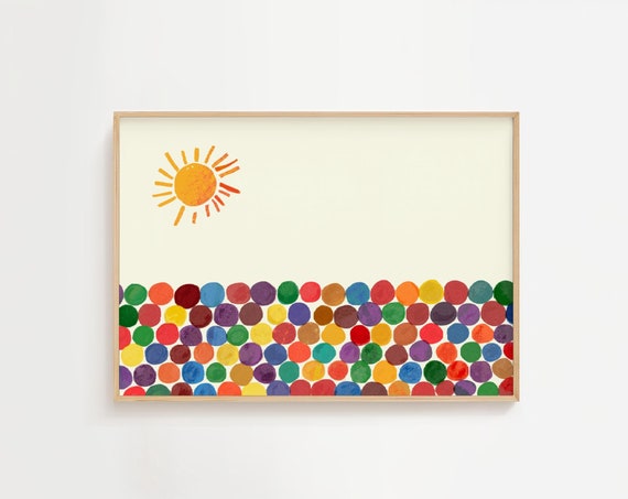 Hungry Bug Sunshine Print The Very Caterpillar Inspired Wall Art Eric Carle Book Character