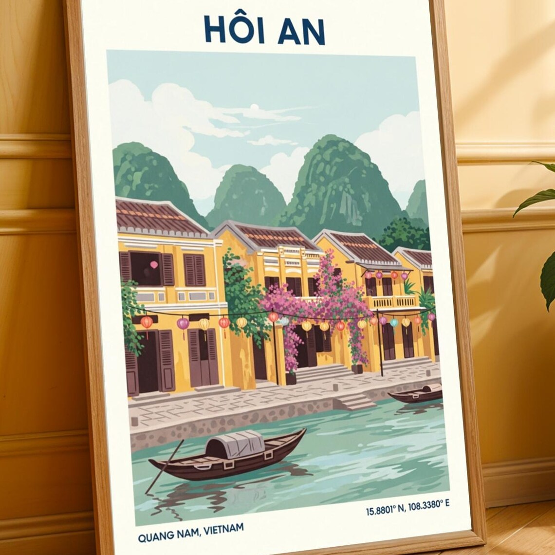 Hoi An Vietnam Old Town Lanterns Riverside Travel Art Poster