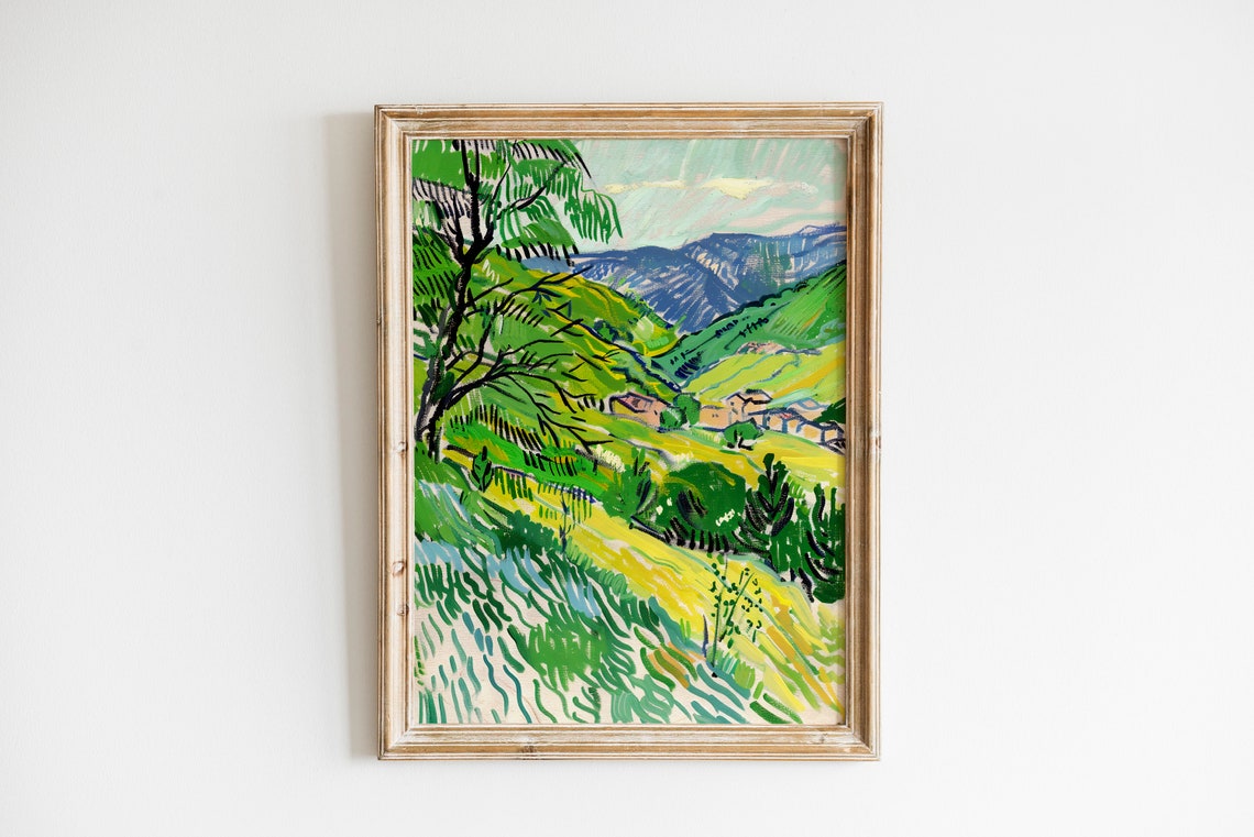 Greek Village Scenery Poster, Mediterranean Landscape - Image 3