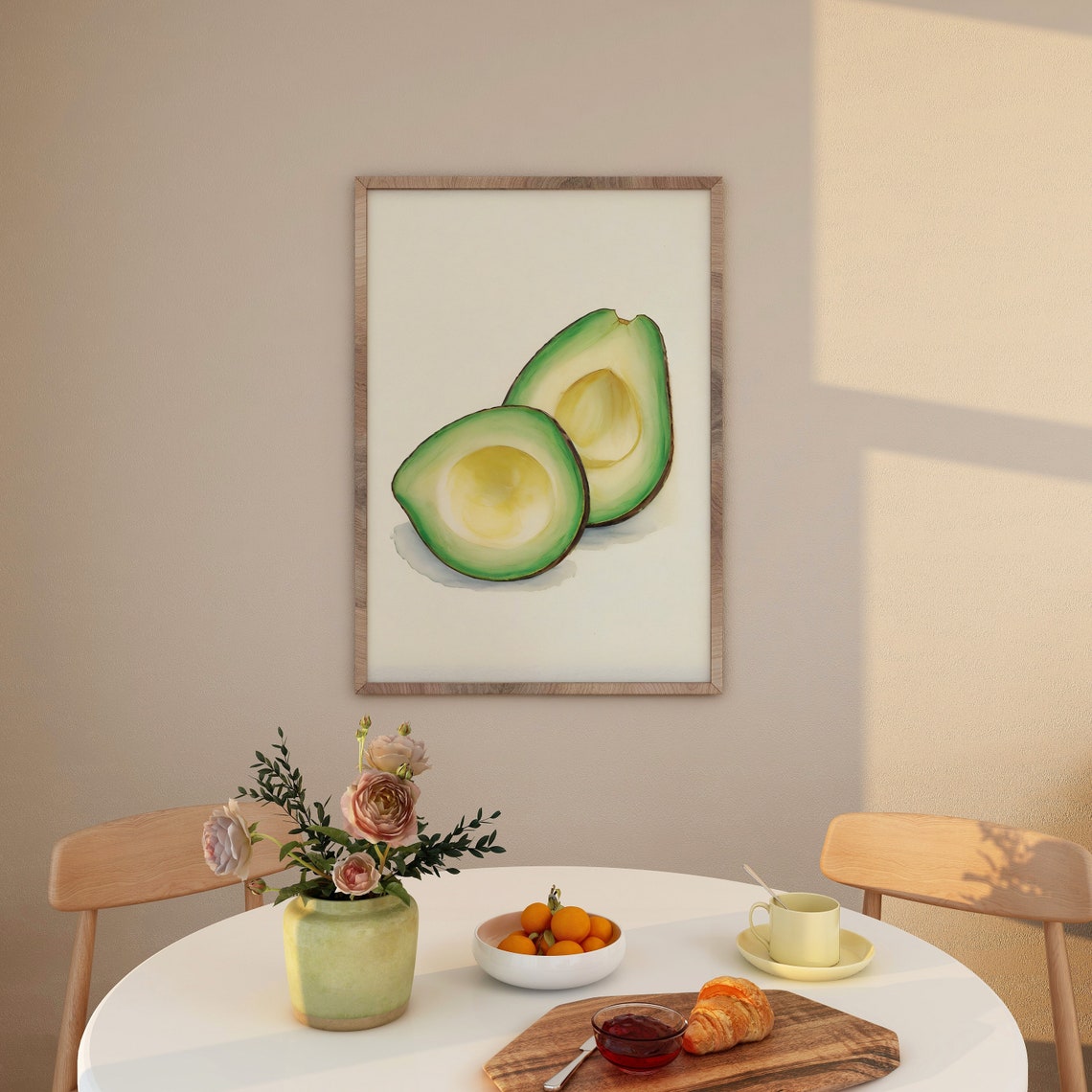 Avocado Illustration, Watercolor Kitchen Art Print - Image 2