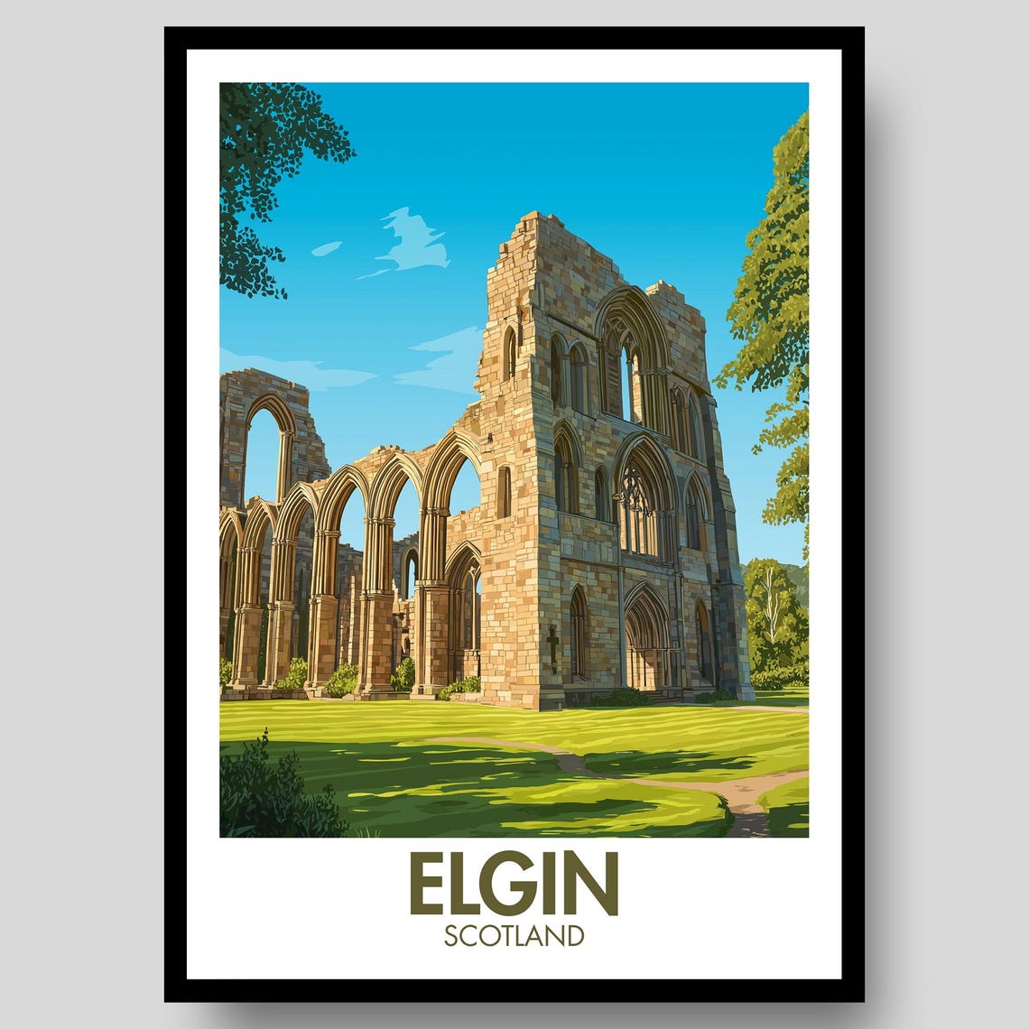 Elgin Poster, Scotland Travel Poster