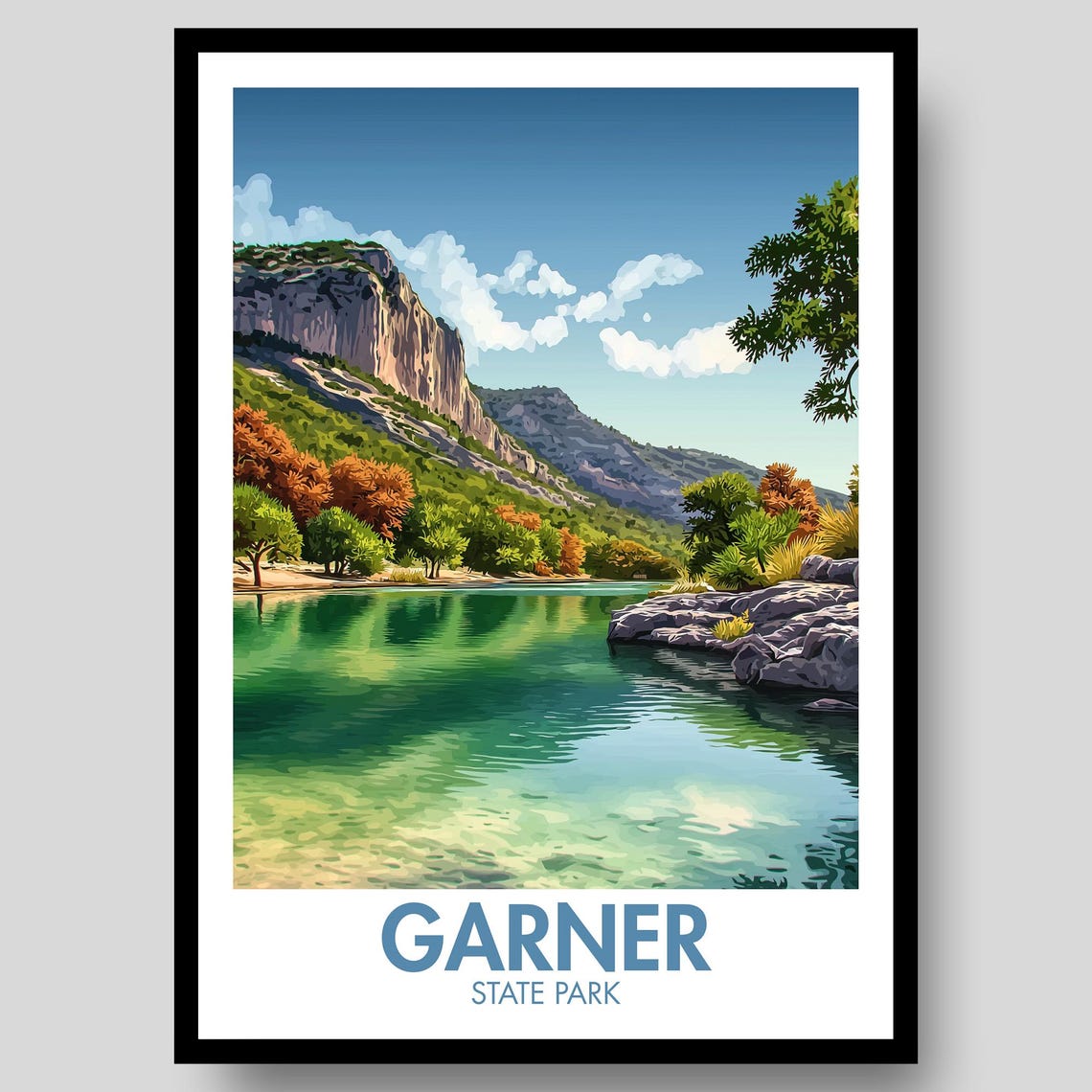 Garner State Park Texas Travel Poster