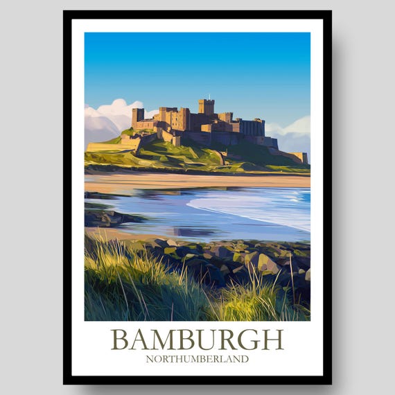 Bamburgh Poster Castle Northumberland Northumbria Art