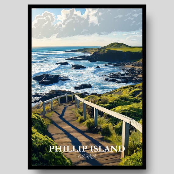 Phillip Island Poster Australia Penguin Australian Wall Art Melbourne