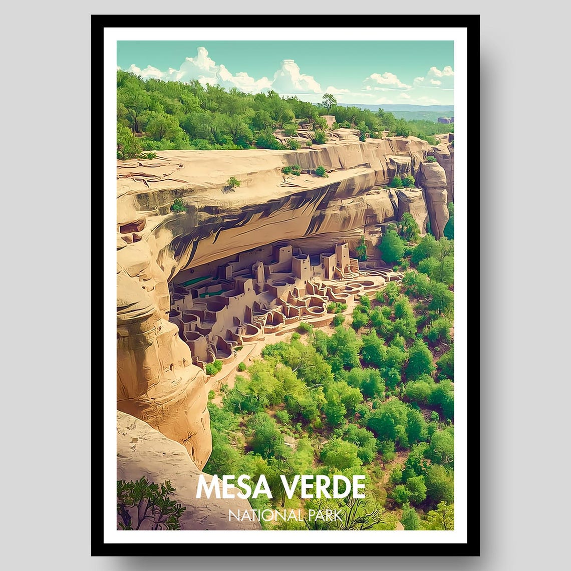 Mesa Verde National Park Ancient Cliff Dwelling Ruins Poster