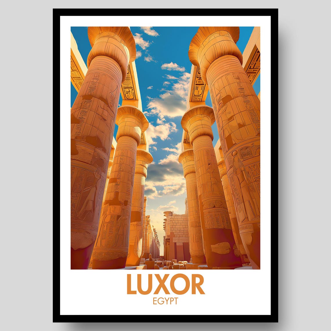 Luxor Poster Print, Egyptian Wall Art