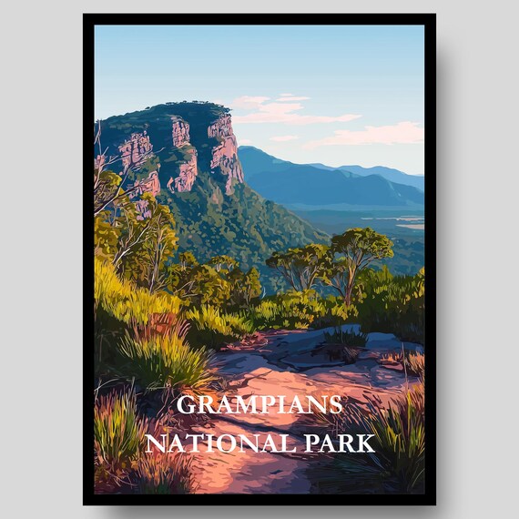 Grampians National Park Australia Mountain Trail Landscape Art Poster