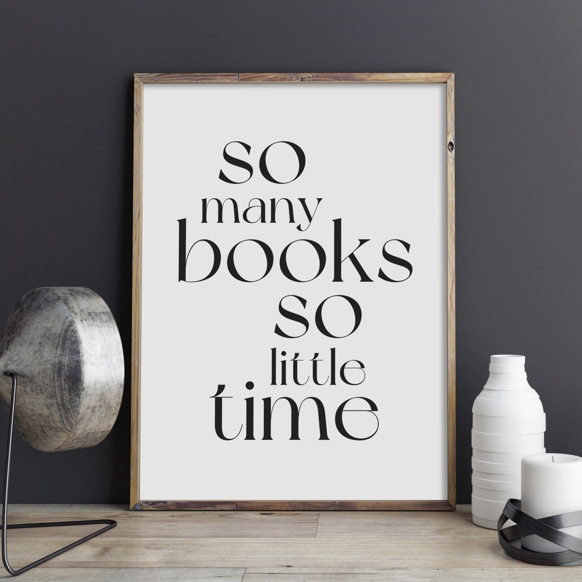 So Many Books So Little Time Reading Nook Book Lover Quote Poster - Image 2