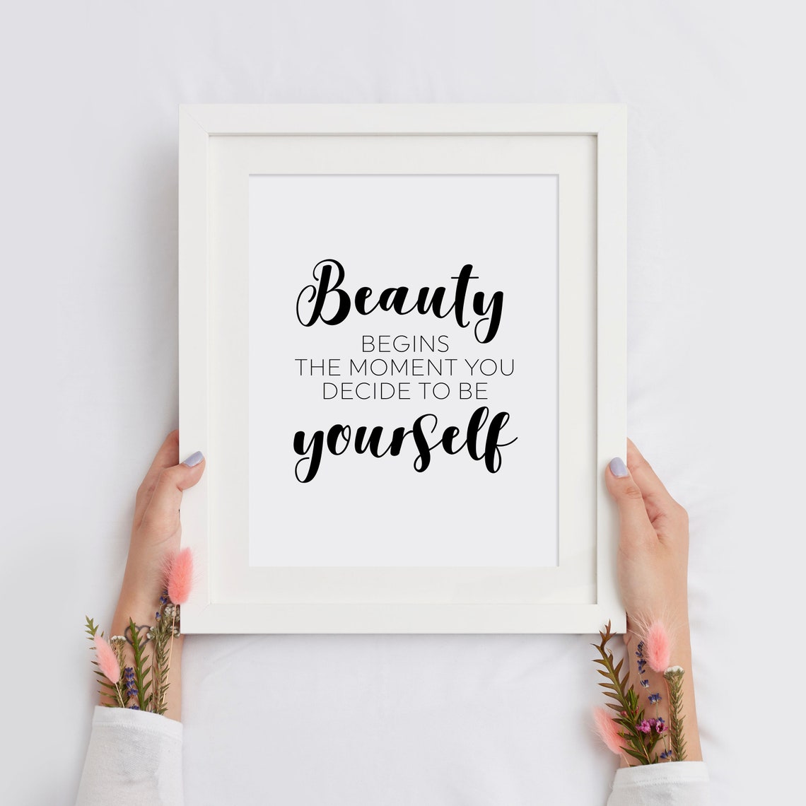 Beauty Begins When You Decide To Be Yourself Quote Poster Script - Image 2