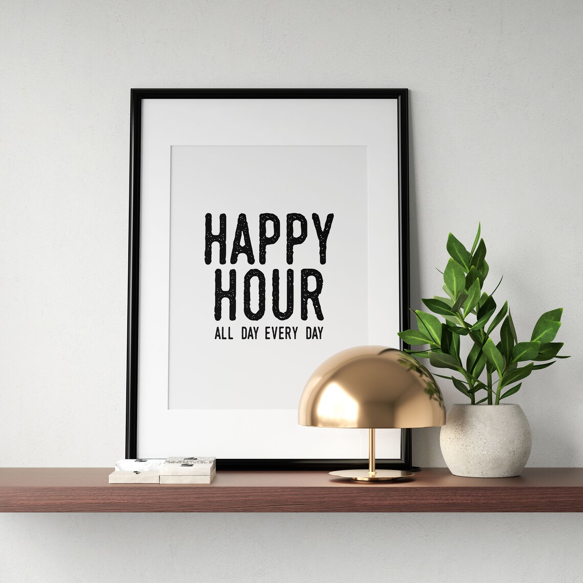 Happy Hour All Day Every Day Distressed Bar Sign Typography Poster - Image 2