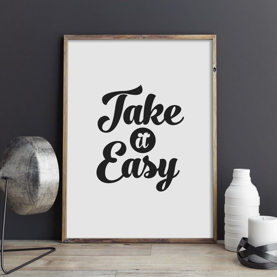 Take It Easy Bold Retro Script Relaxed Chill Vibe Typography Poster - Image 3