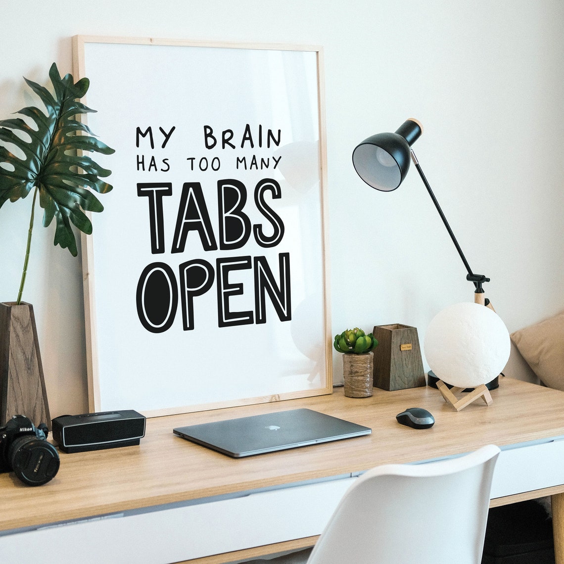 My Brain Has Too Many Tabs Open Funny Office Poster Work Humor - Image 2