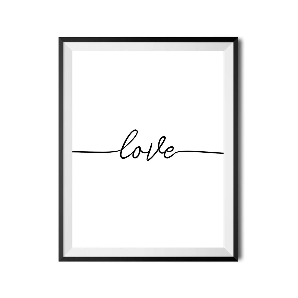 Love One Line Script Calligraphy Minimalist Wall Decor Poster - Image 4