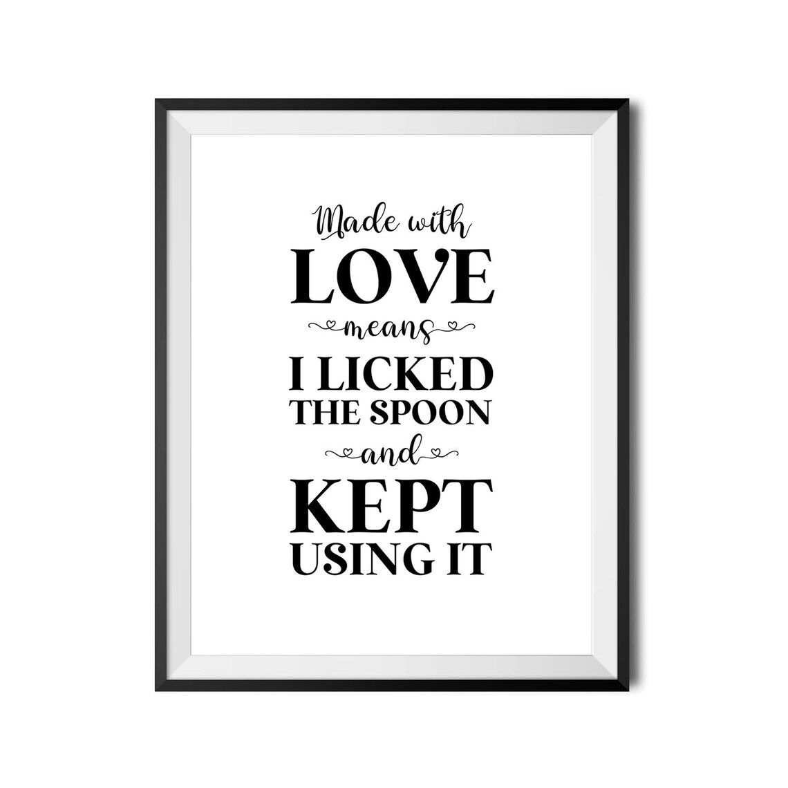 Made With Love Means I Licked The Spoon Funny Kitchen Wall Art - Image 4