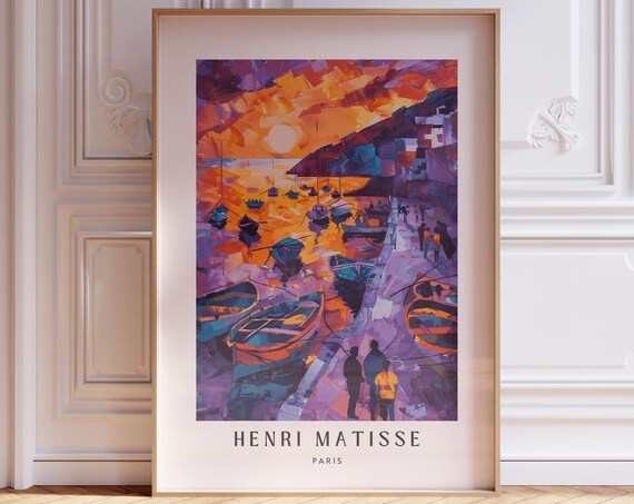 Henri Matisse Inspired Print With Frame Artful Matisse Framed Poster Matisse Art Print Livingroom Wall Art Gallery Wall Printed Matisse
