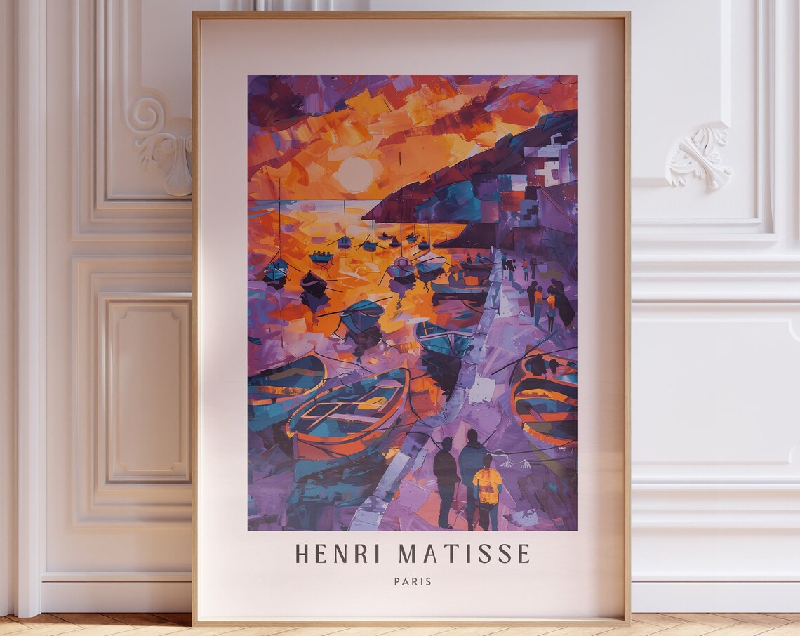 Henri Matisse Calm Harbor Sunset Boats Quay Evening Scene Poster