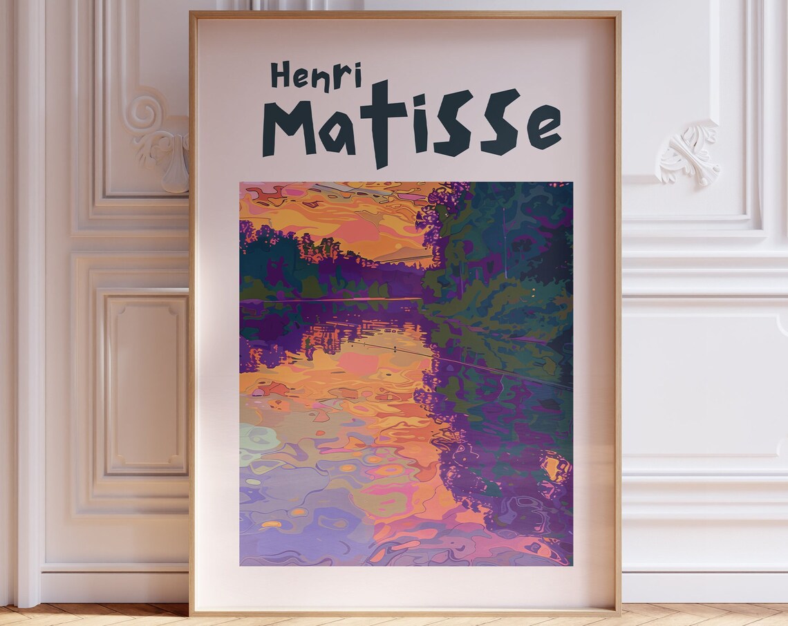 Henri Matisse Forest Lake Golden Sunset Reflection Art Poster