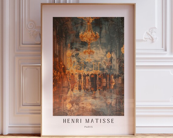 Henri Matisse Inspired Print With Frame Matisse Art Print Livingroom Wall Art Artful Matisse Framed Poster Gallery Wall Printed Matisse