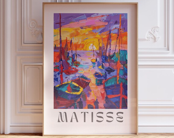 Henri Matisse Inspired Print With Frame Artful Matisse Framed Poster Matisse Art Print Livingroom Wall Art Gallery Wall Printed Matisse