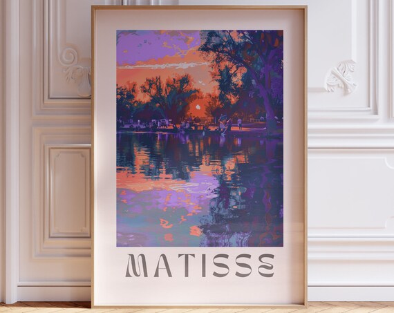Henri Matisse Inspired Print With Frame Matisse Art Print Livingroom Wall Art Artful Matisse Framed Poster Gallery Wall Printed Matisse