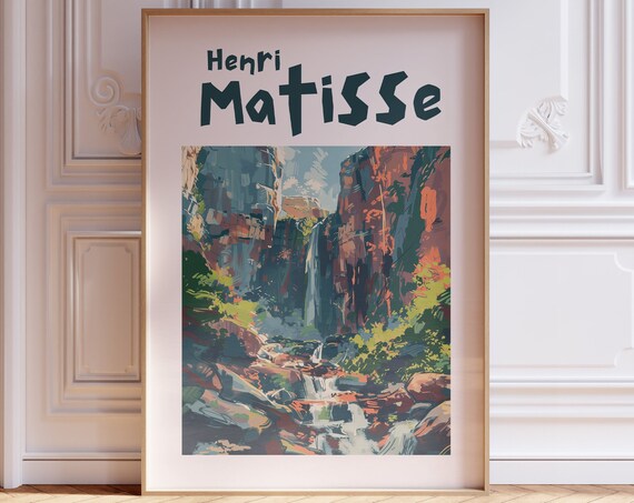 Henri Matisse Inspired Print With Frame Matisse Art Print Livingroom Wall Art Artful Matisse Framed Poster Gallery Wall Printed Matisse