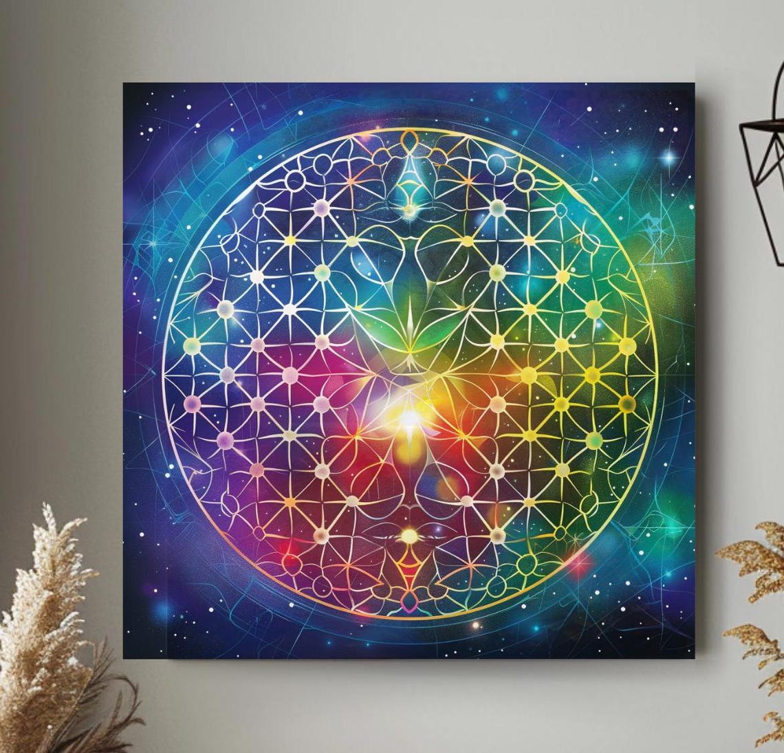 Flower Of Life Wall Art Flower Of Life Illustration Mystical Energy Art Cosmic Energy Wall Decor Best For Spiritual Spaces