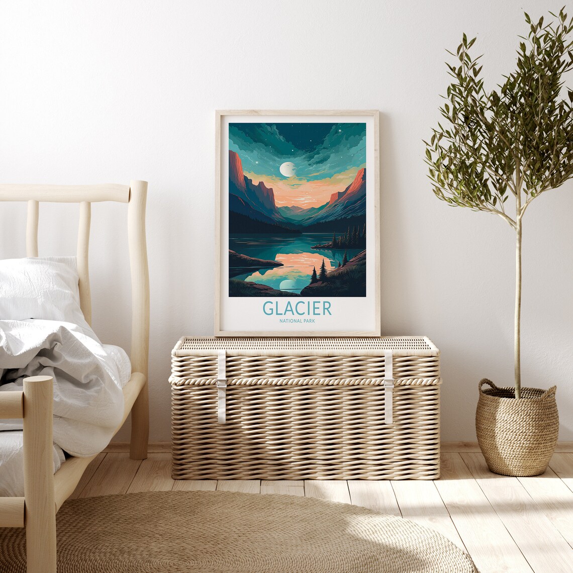 Glacier Montana Travel Poster, National Park Art Print - Image 3