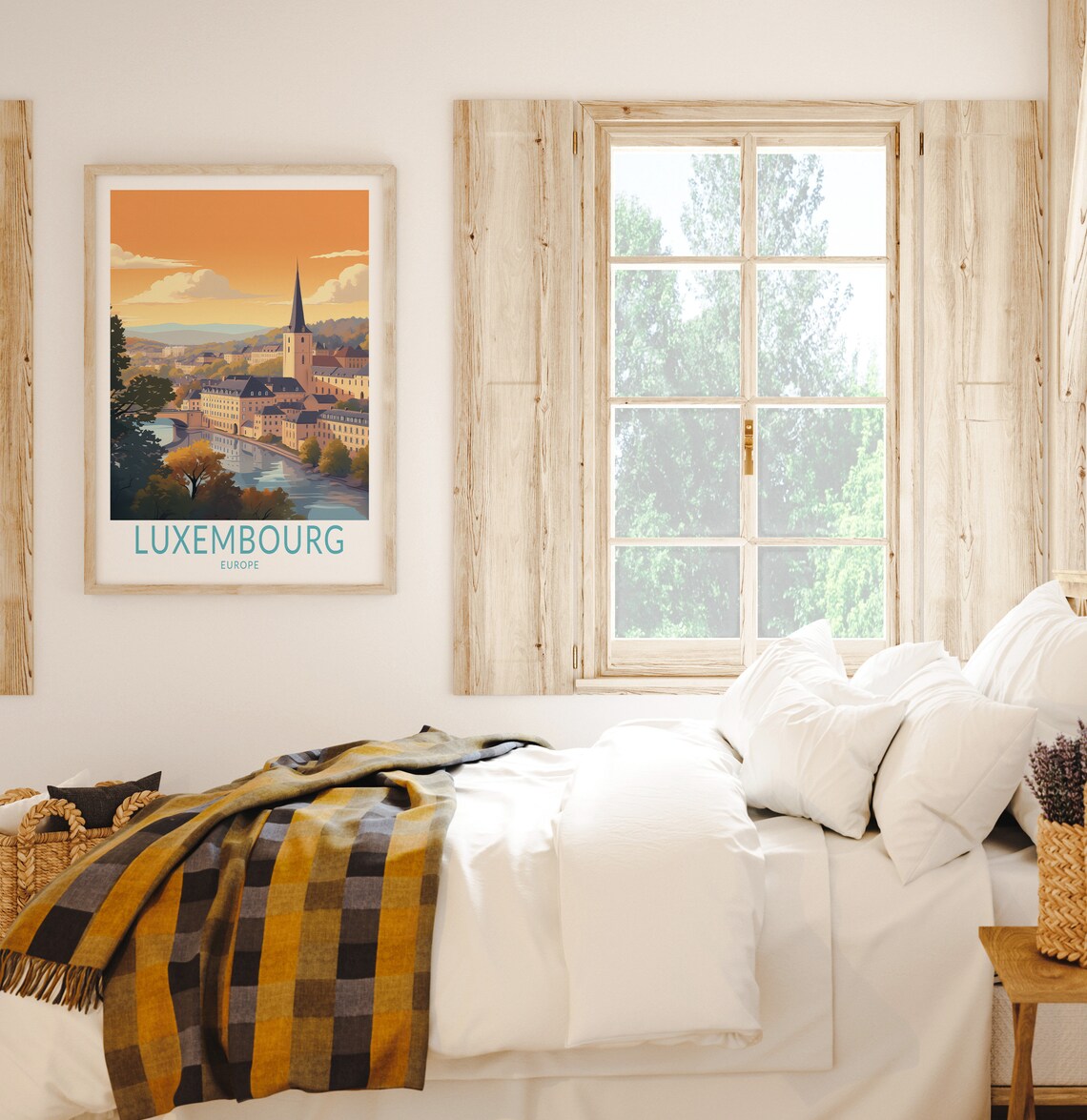 Luxembourg Travel Print, Europe Birthday Travel Poster - Image 2