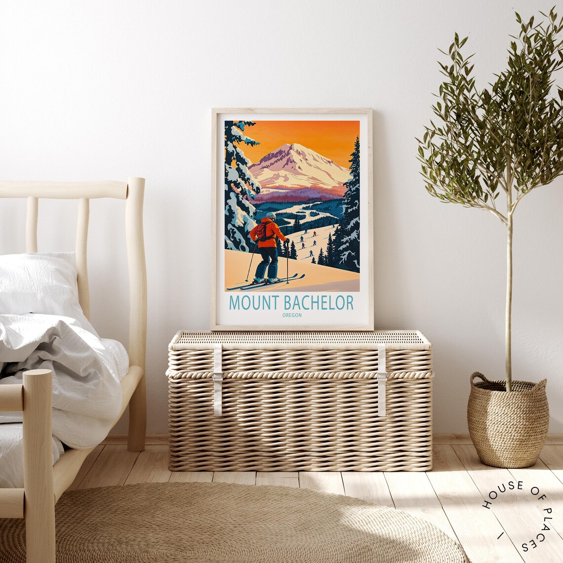 Mount Bachelor Oregon Travel Poster, Mountain Art Print - Image 4