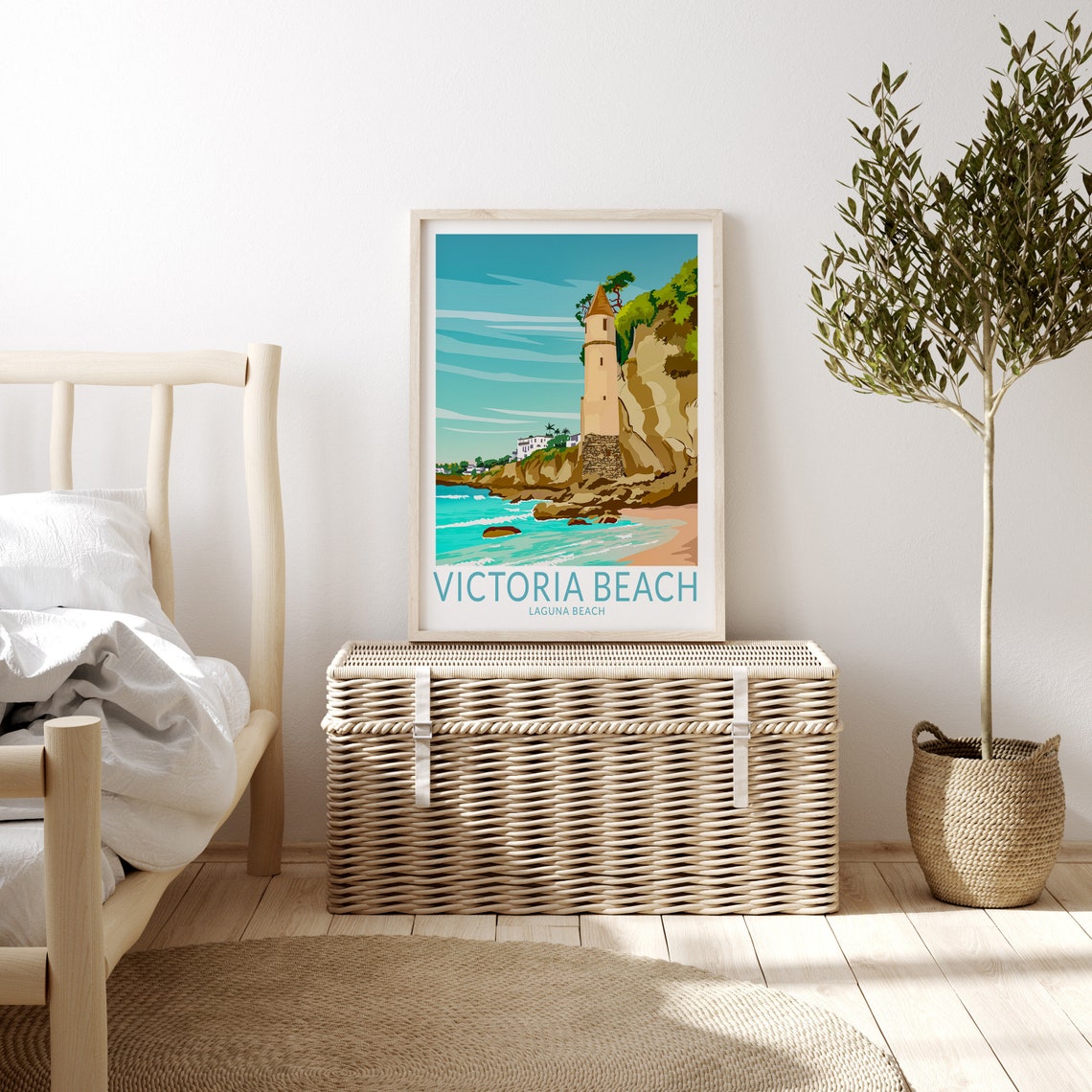 Laguna Victoria Beach California Travel Poster California Wall Art Laguna Victoria Beach Print Birthday Gifts Home Decor - Image 3