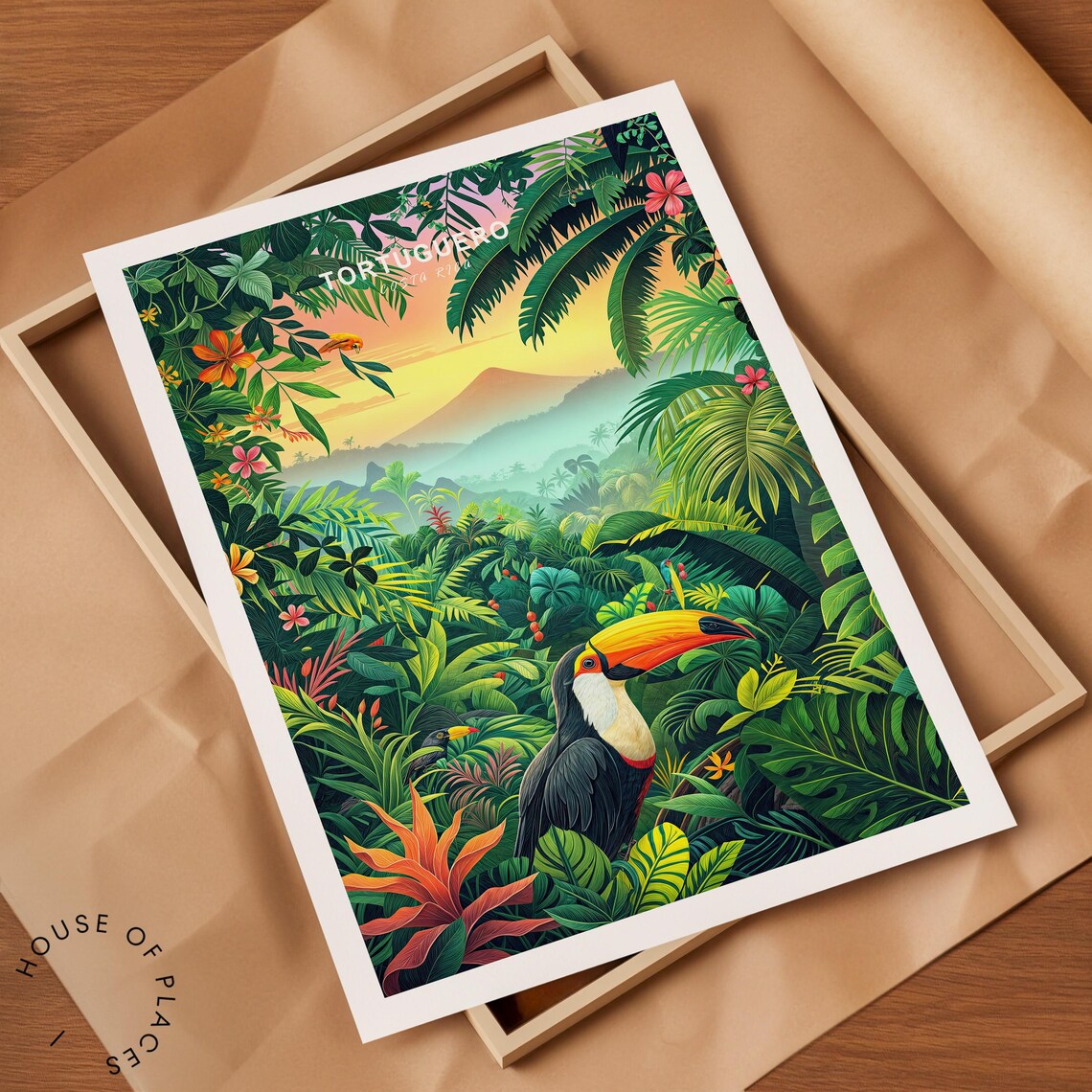 Tortuguero Costa Rica Jungle Toucan Wildlife Retro Travel Poster - Image 2