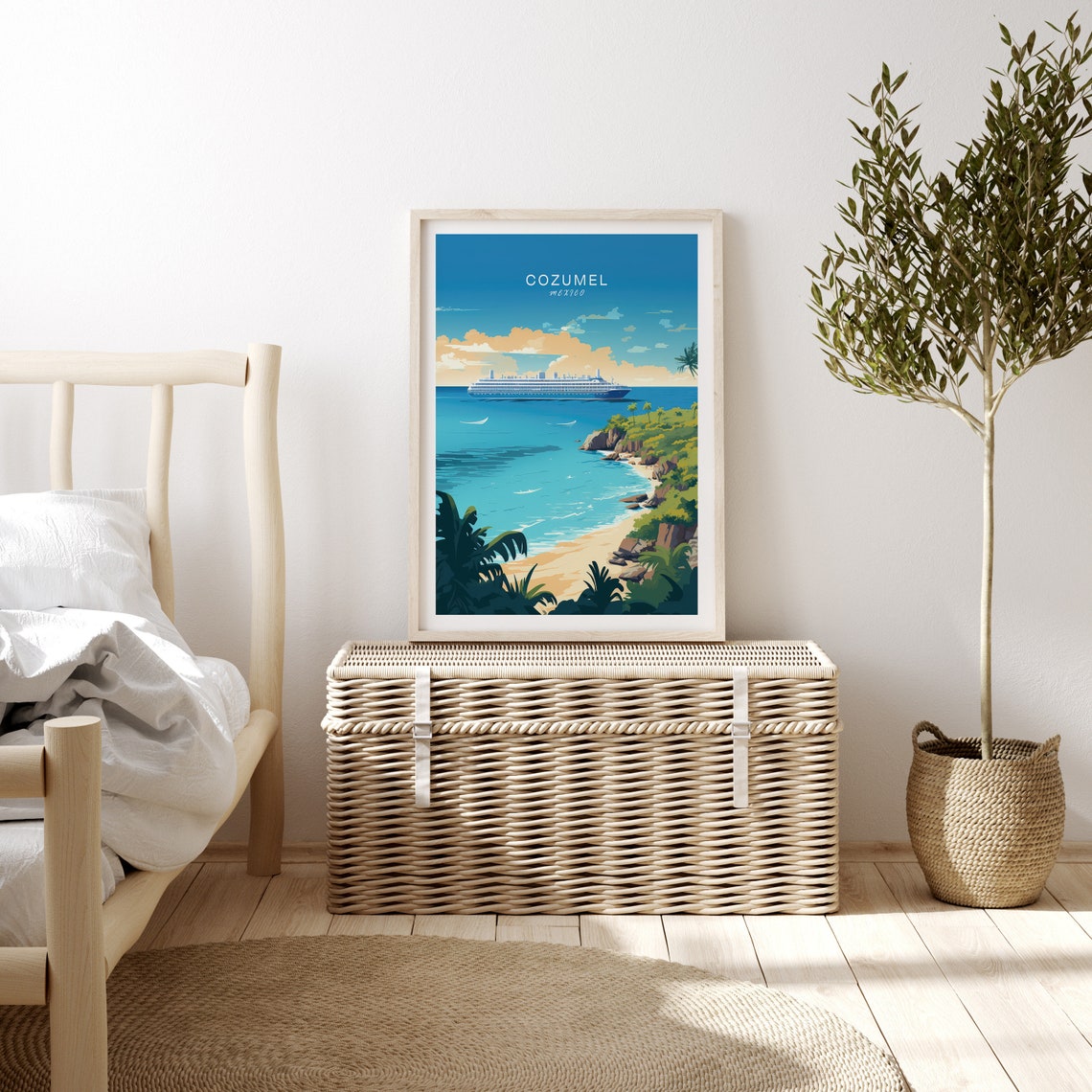 Cozumel Mexico Travel Poster Cozumel Travel Poster Print Mexico Cozumel Island Travel Poster Wall Art Mexico Travel Gift Wall Decor - Image 3