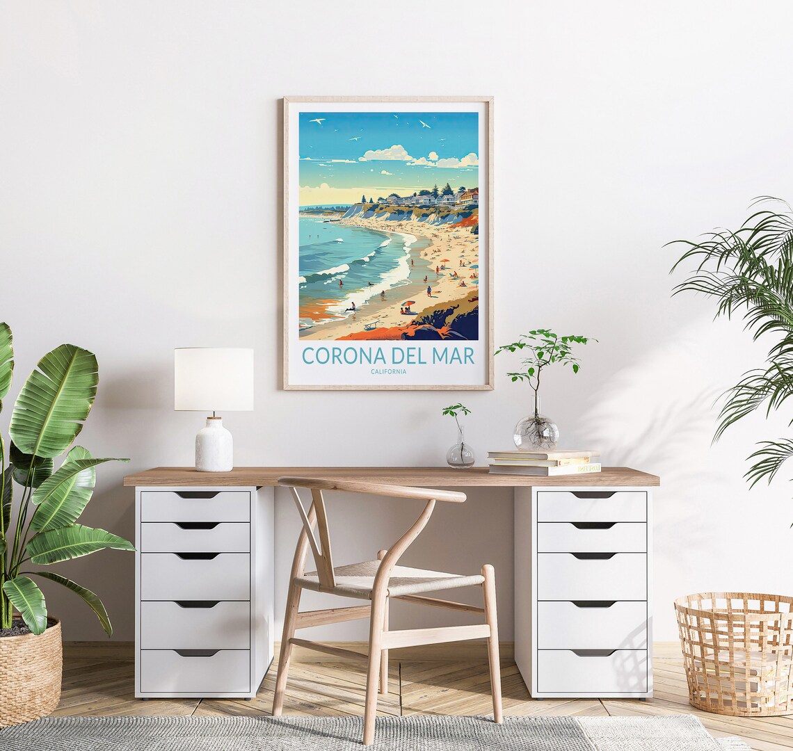 Corona Del Mar California Travel Poster, Newport Beach - Image 2