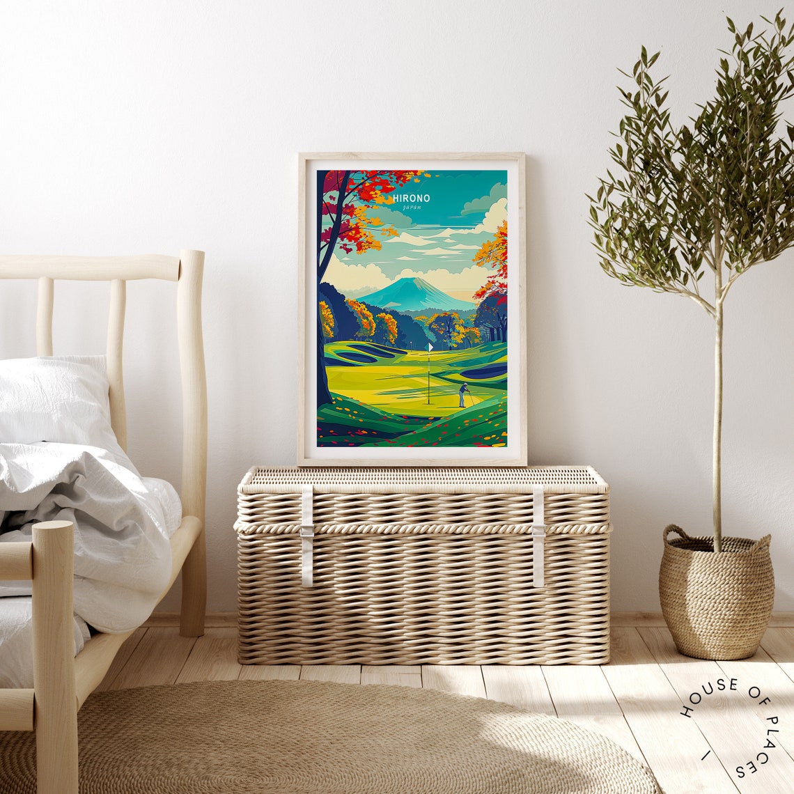 Hirono Japan Autumn Golf Course With Distant Mount Fuji View Poster - Image 4