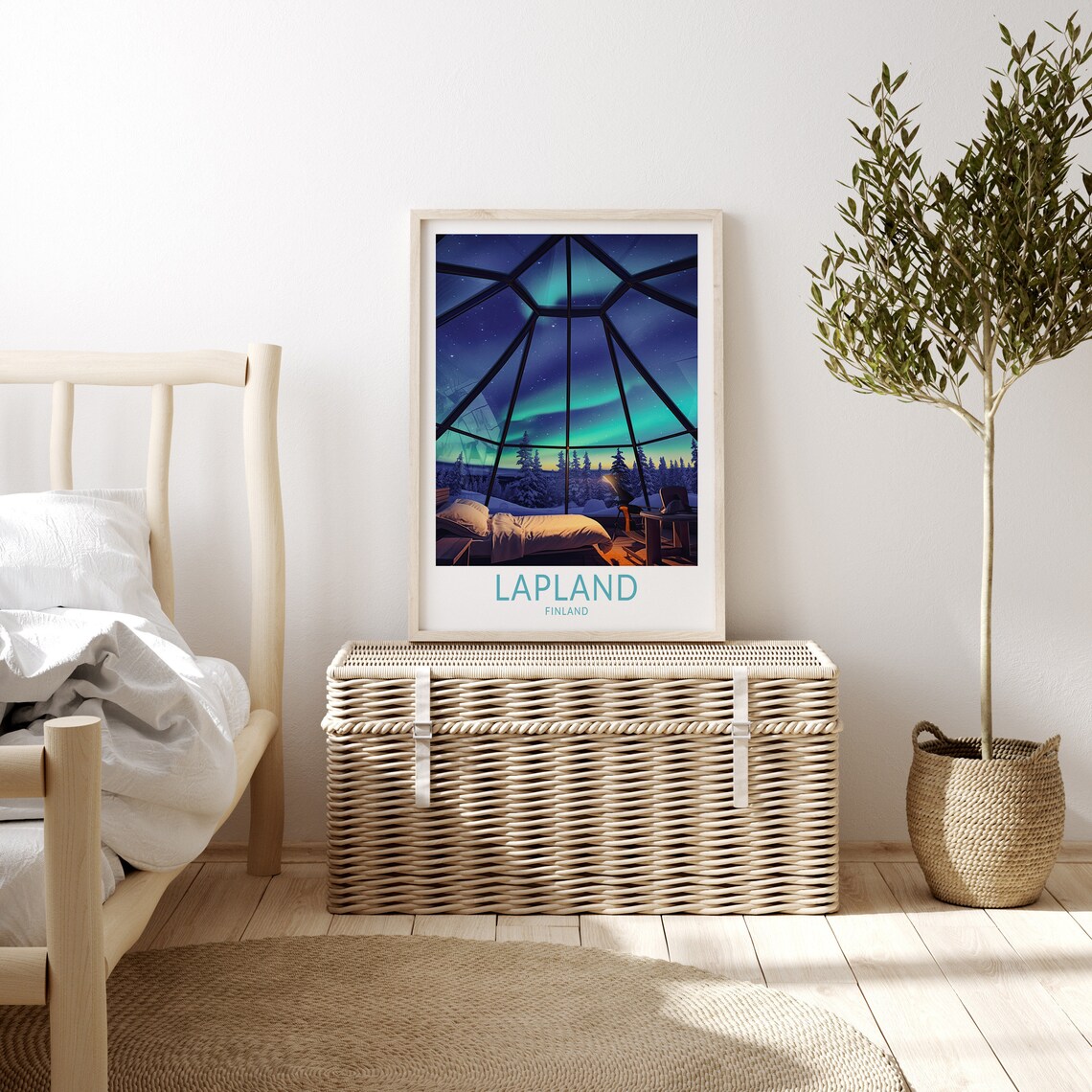 Lapland Northern Lights Travel Poster, Finland - Image 3