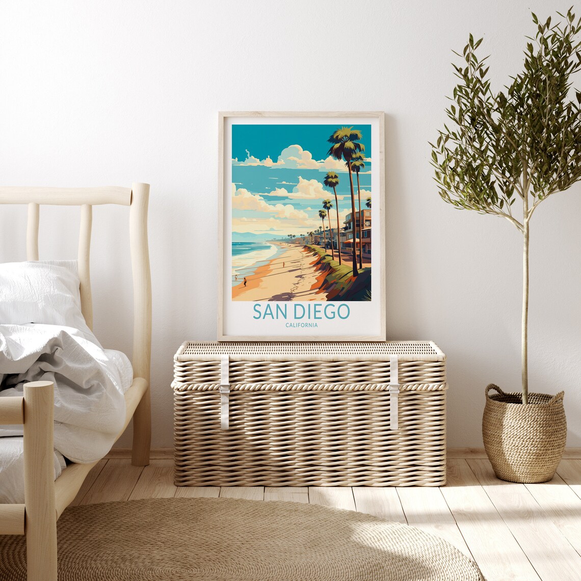 San Diego City California Travel Poster, Coastal Print - Image 3