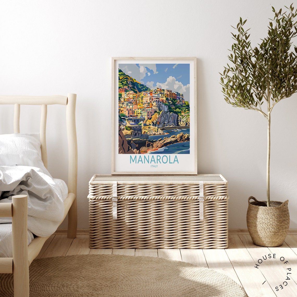 Manarola Italy Cliffside Village Colorful Coast Travel Poster - Image 4