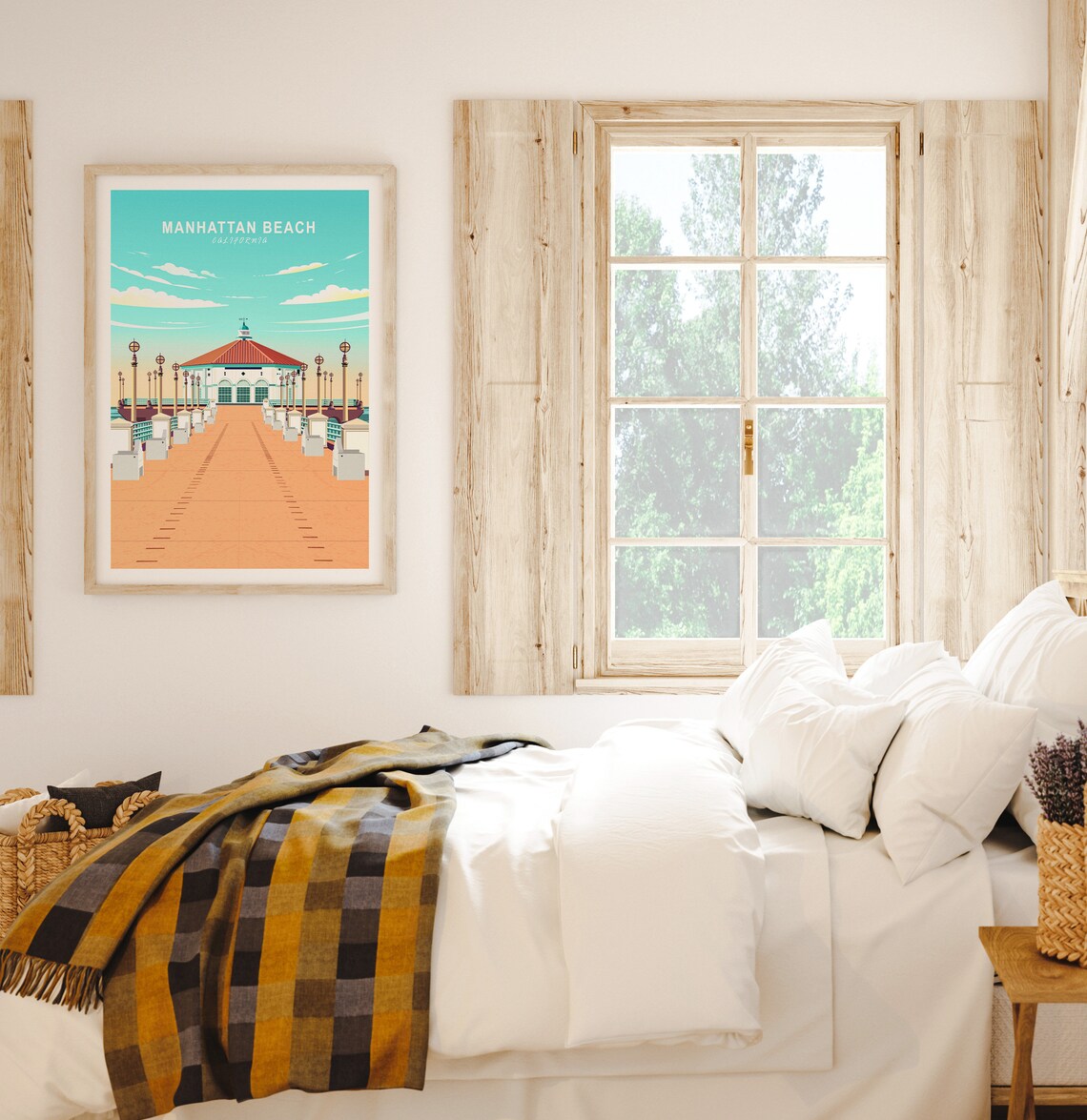 Manhattan Beach Pier Travel Poster, California Wall Art - Image 3