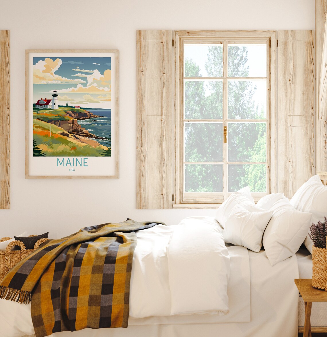 Maine Coastal Travel Poster, Maine State Travel Art - Image 2