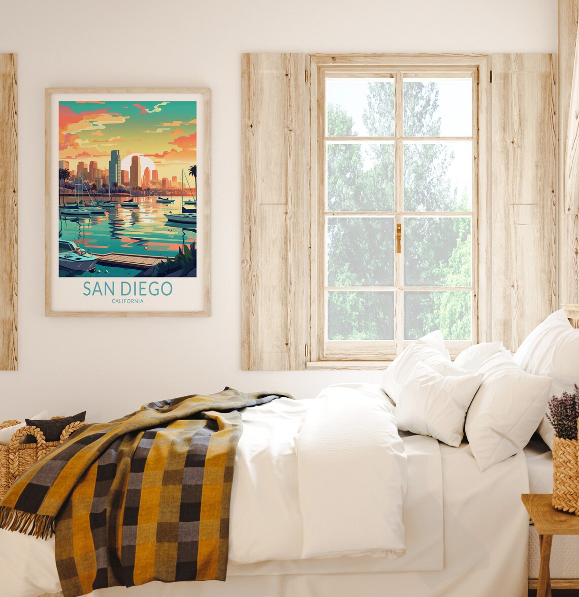 San Diego California Travel Poster, Coast Wall Art Print - Image 2