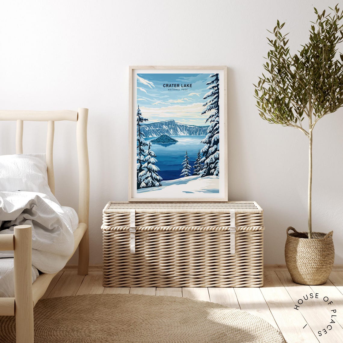 Crater Lake National Park Poster National Park Travel Wall Art Crater Lake Travel Print House Warming Gifts Travel Gifts - Image 2