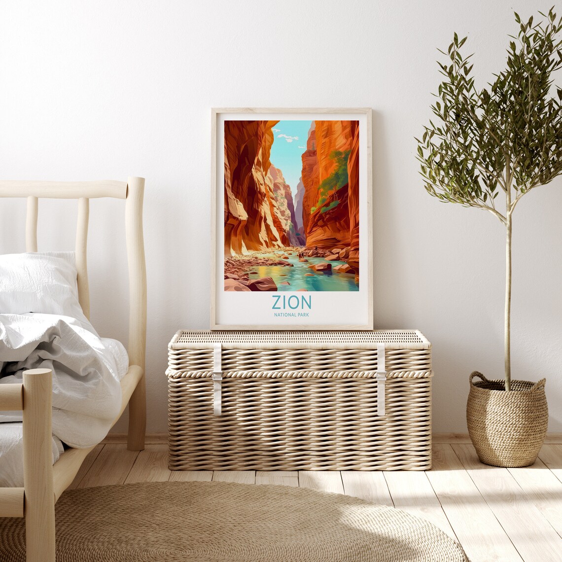 Zion Utah Travel Poster, National Park Art Print - Image 3
