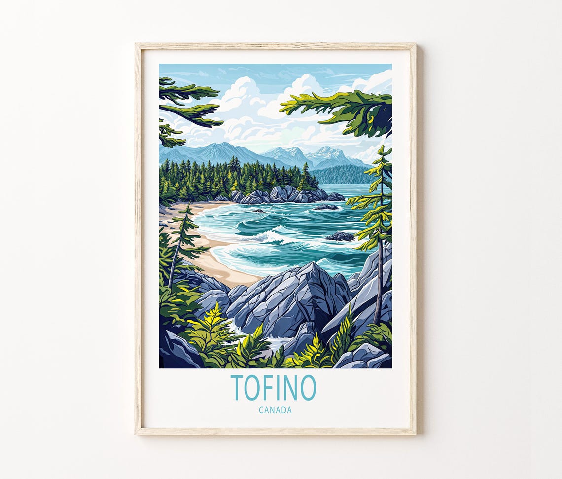 Tofino Canada Travel Poster Canada Travel Wall Art Tofino Travel Print Personalised Gifts Birthday Gifts Home Decor - Image 3