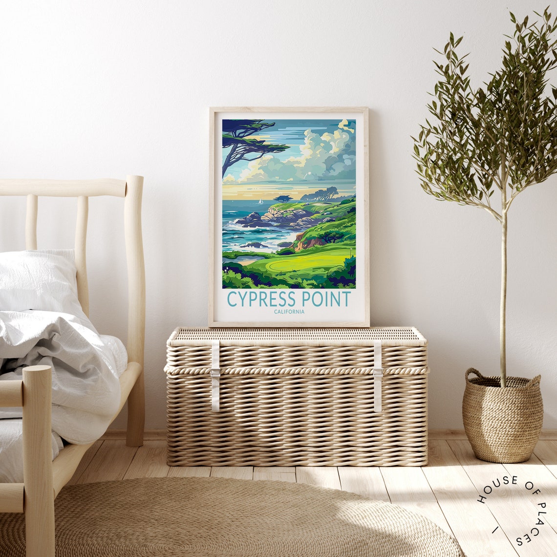 Cypress Point Travel Poster California Wall Art California Cypress Point Print Custom City Travel Poster Birthday Gifts - Image 3