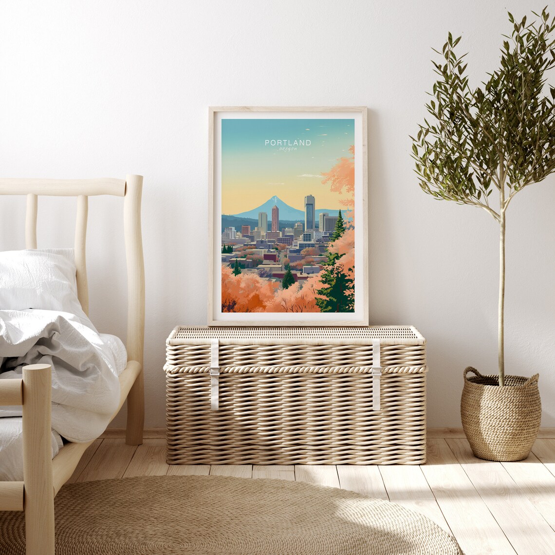 Portland Oregon Minimalist Travel Poster, Skyline - Image 3