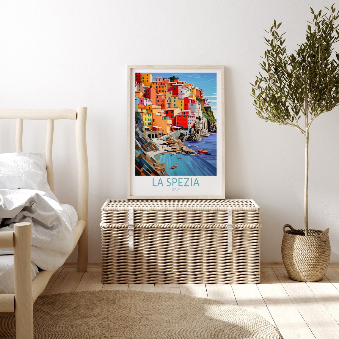 La Spezia Italy Colorful Cinque Terre Coastal Town Travel Poster - Image 3